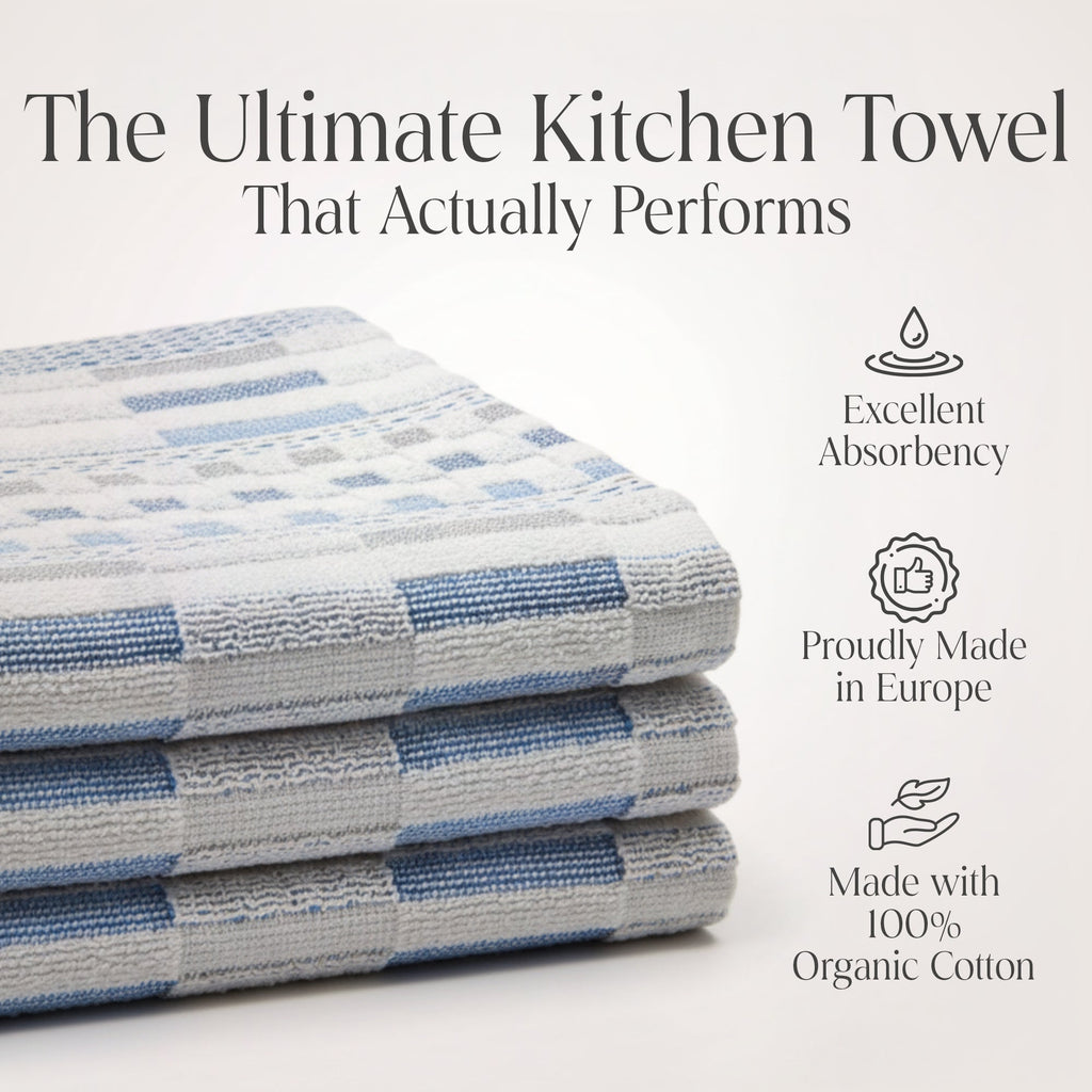Delilah Home 100% Organic Cotton Kitchen Towels | 4-Piece Set