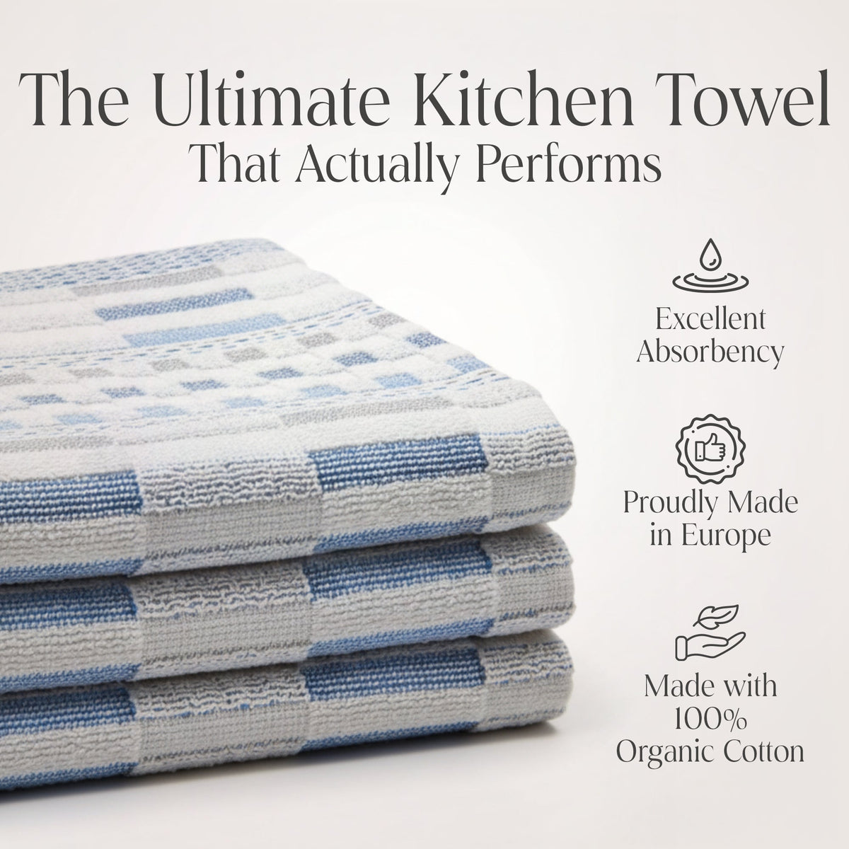Delilah Home 100% Organic Cotton Kitchen Towels | 4-Piece Set