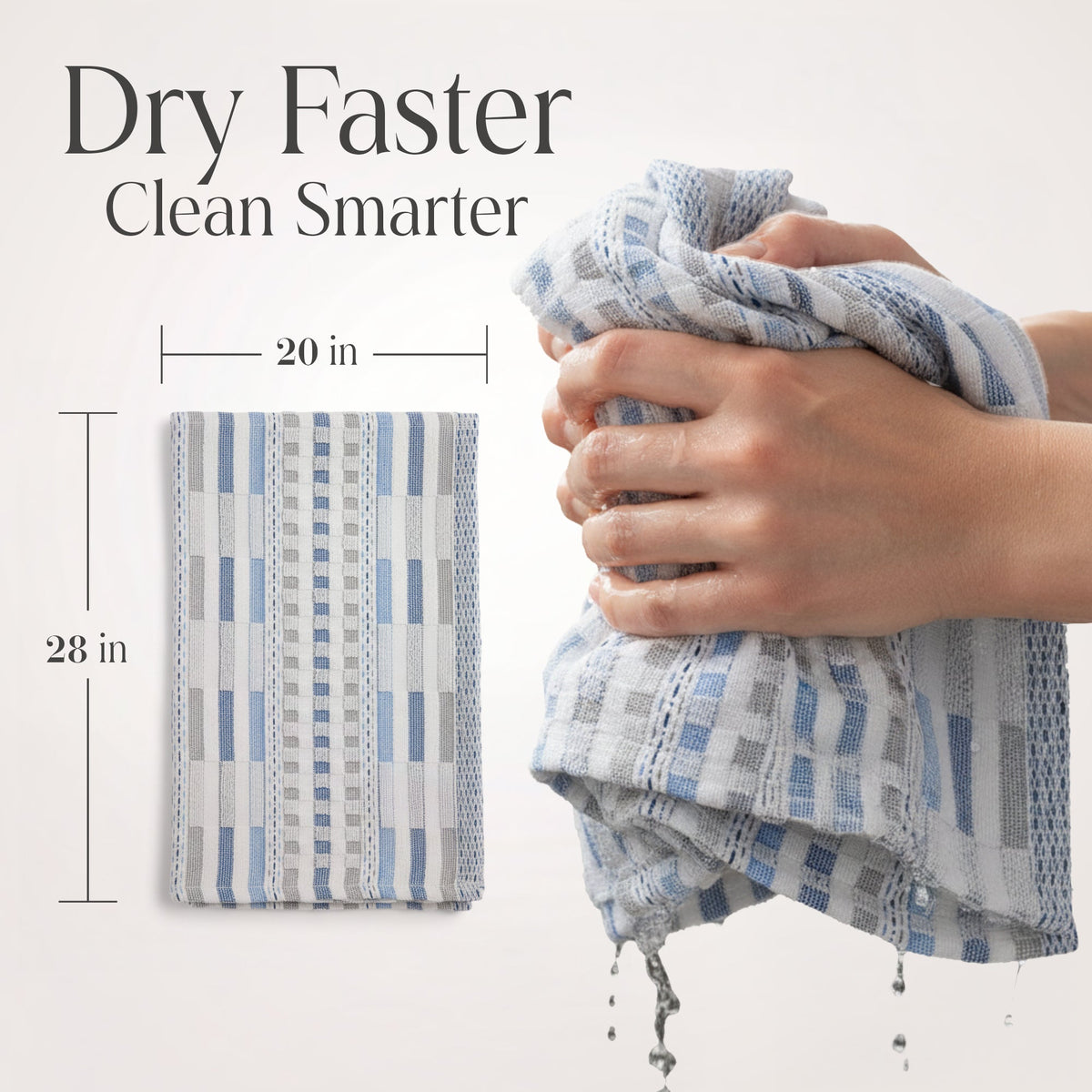 Delilah Home 100% Organic Cotton Kitchen Towels | 4-Piece Set