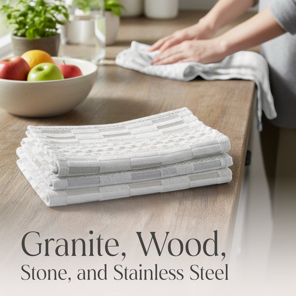 Delilah Home 100% Organic Cotton Kitchen Towels | 4-Piece Set