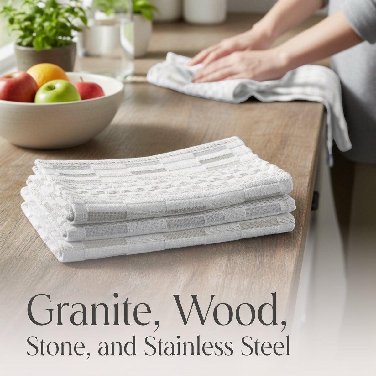 Delilah Home 100% Organic Cotton Kitchen Towels | 4-Piece Set