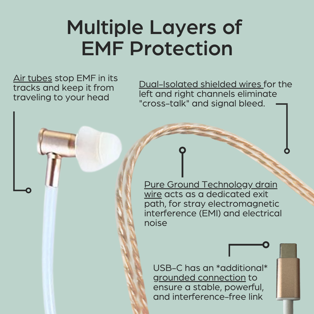 Air Tube Headphones for EMF Protection