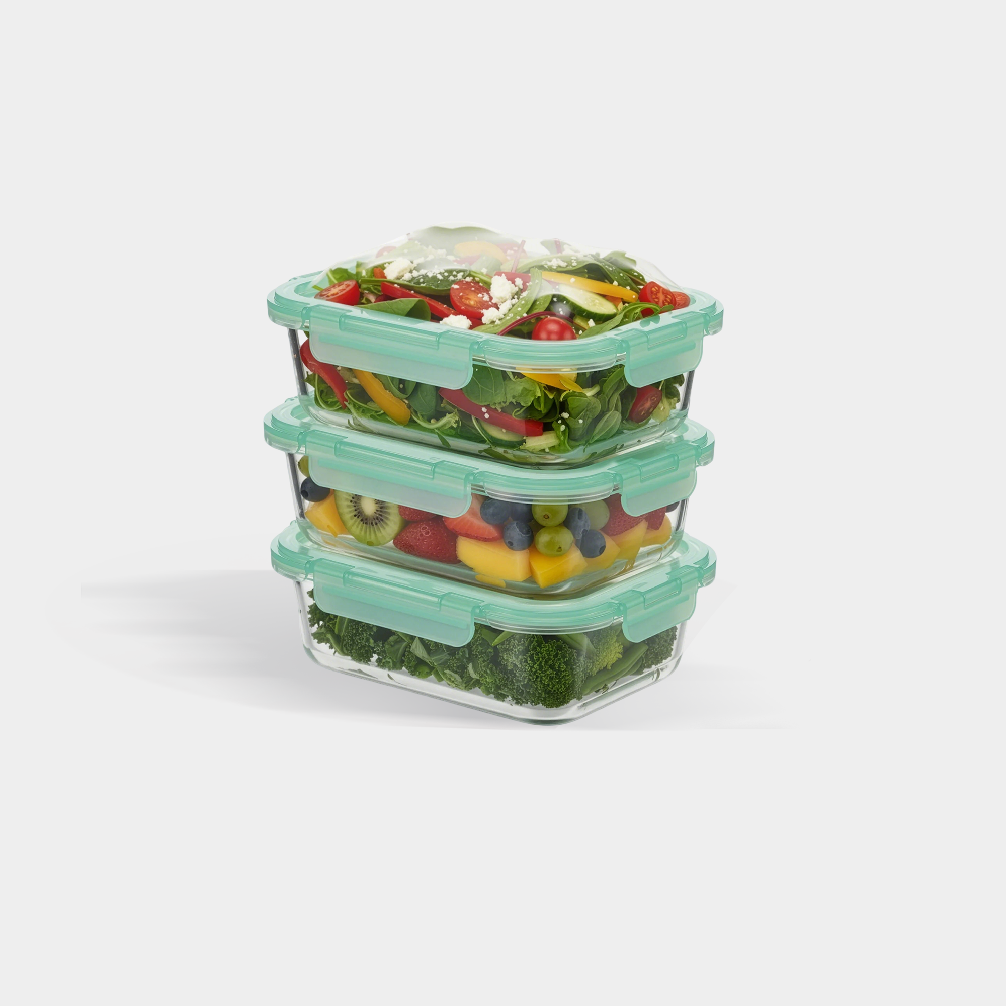 Glass Containers w/ Flexible Silicone Lids | Set of 3