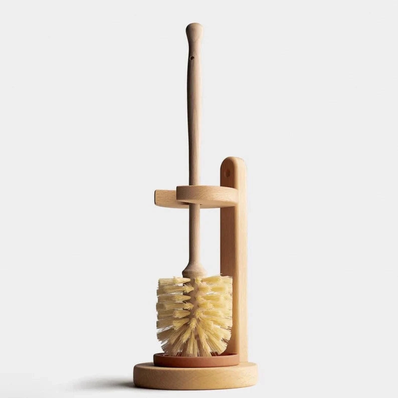Plastic-Free Toilet Brush + Holder