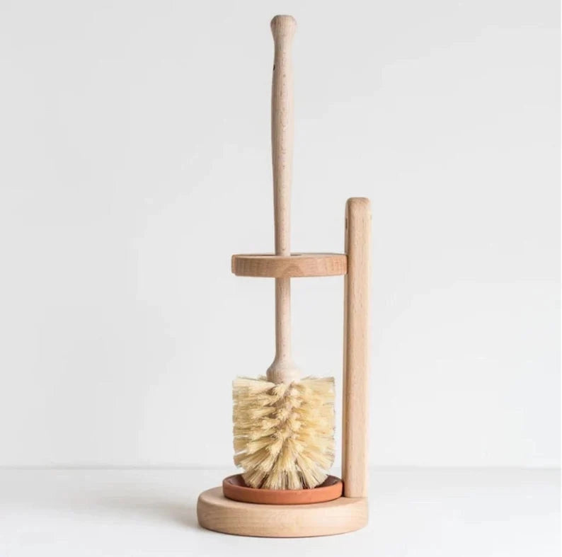 Plastic-Free Toilet Brush + Holder