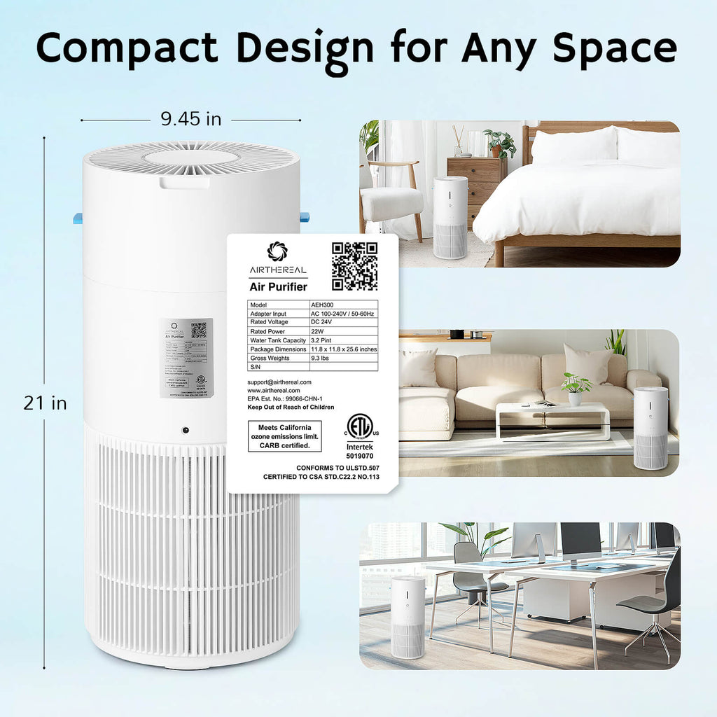 Ethereal Rain AEH300 Air Purifier + Humidifier Combo