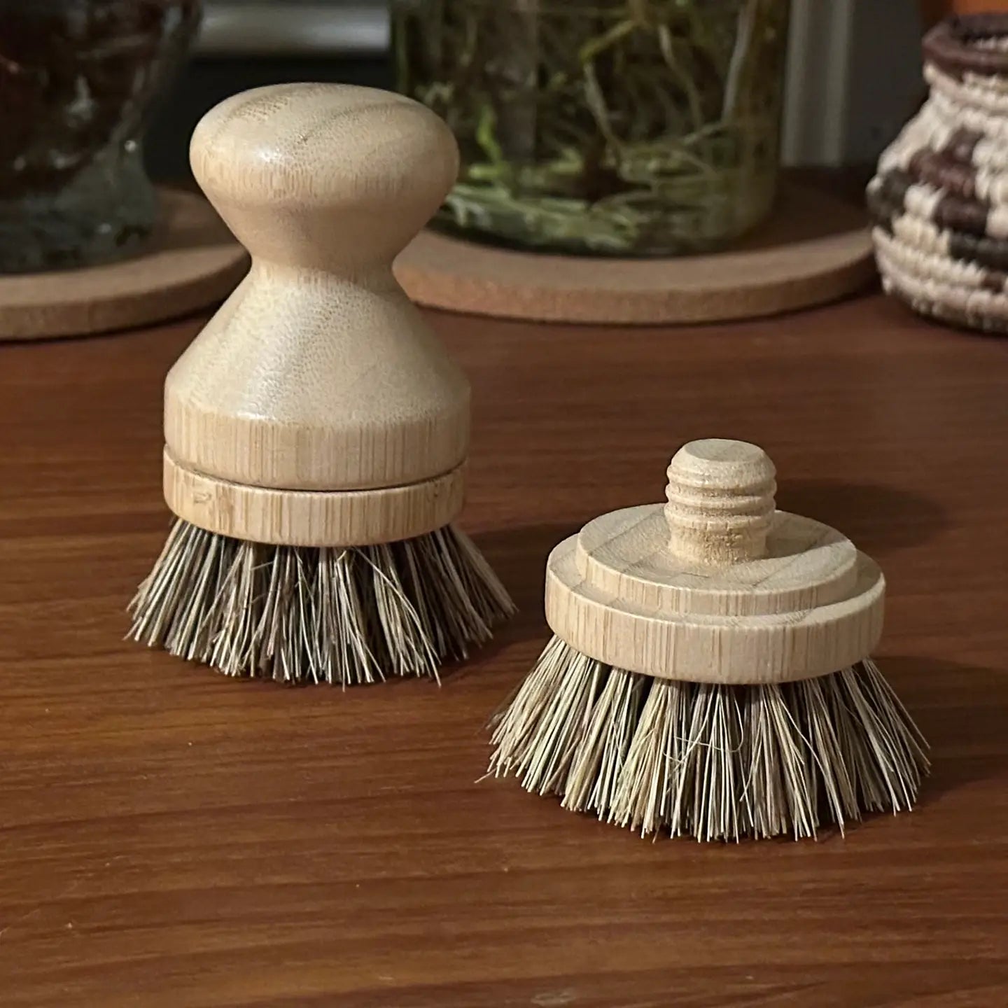 Bamboo Dish Scrubbing Brush Replacement Head | Firm