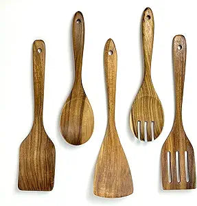 Acacia Wooden Utensil Set for Cooking | 5-Piece