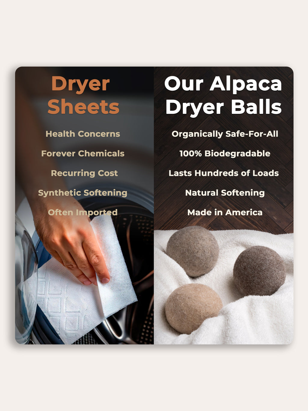 Alpaca Dryer Balls | 3-Pack | Wool-Free Alternative
