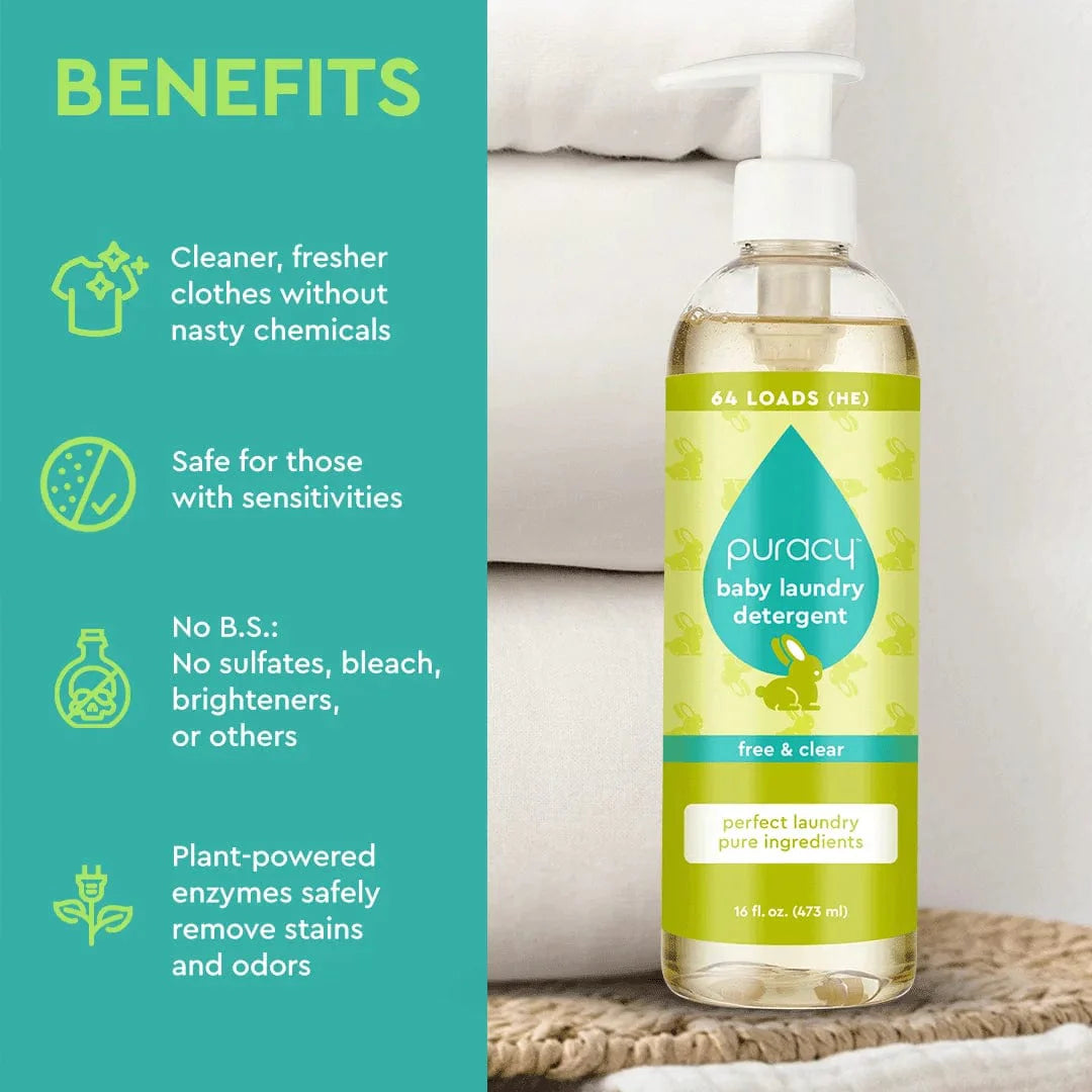 Puracy Baby Laundry Detergent | Hypoallergenic + Unscented