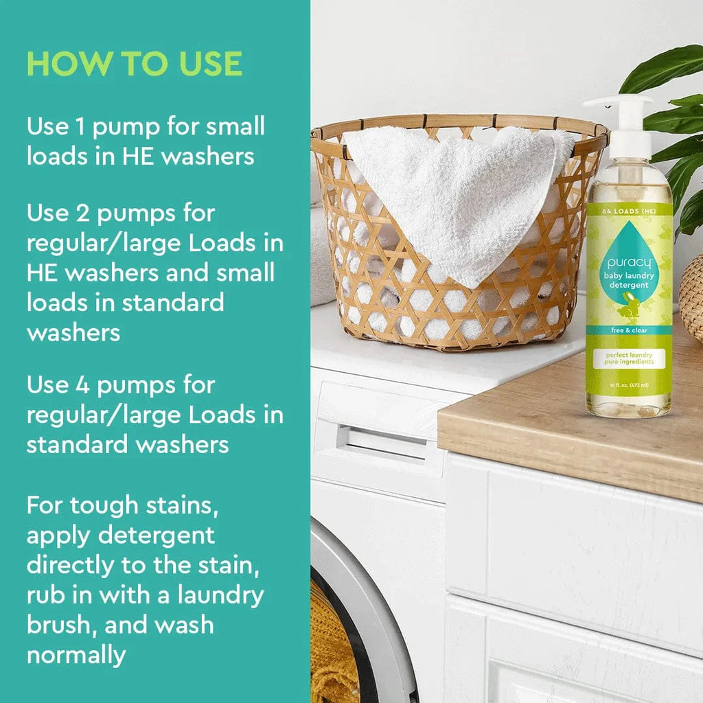Puracy Baby Laundry Detergent | Hypoallergenic + Unscented