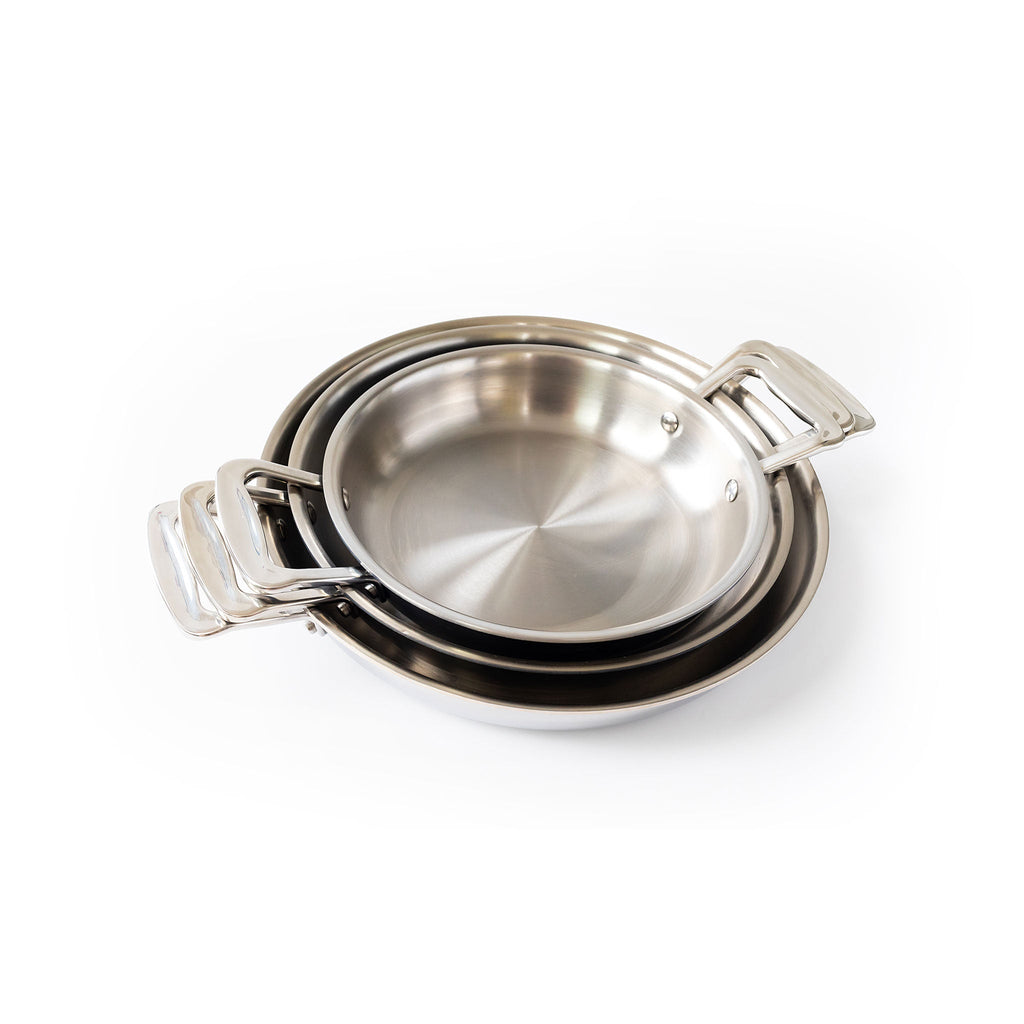 3-Piece Fry Pan Set With Short Handles