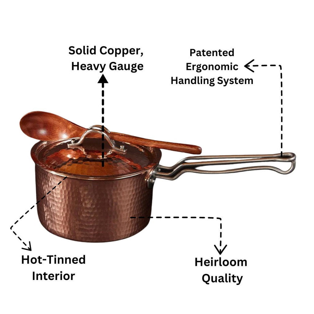 Sertodo Copper Sauce Pan with Lid