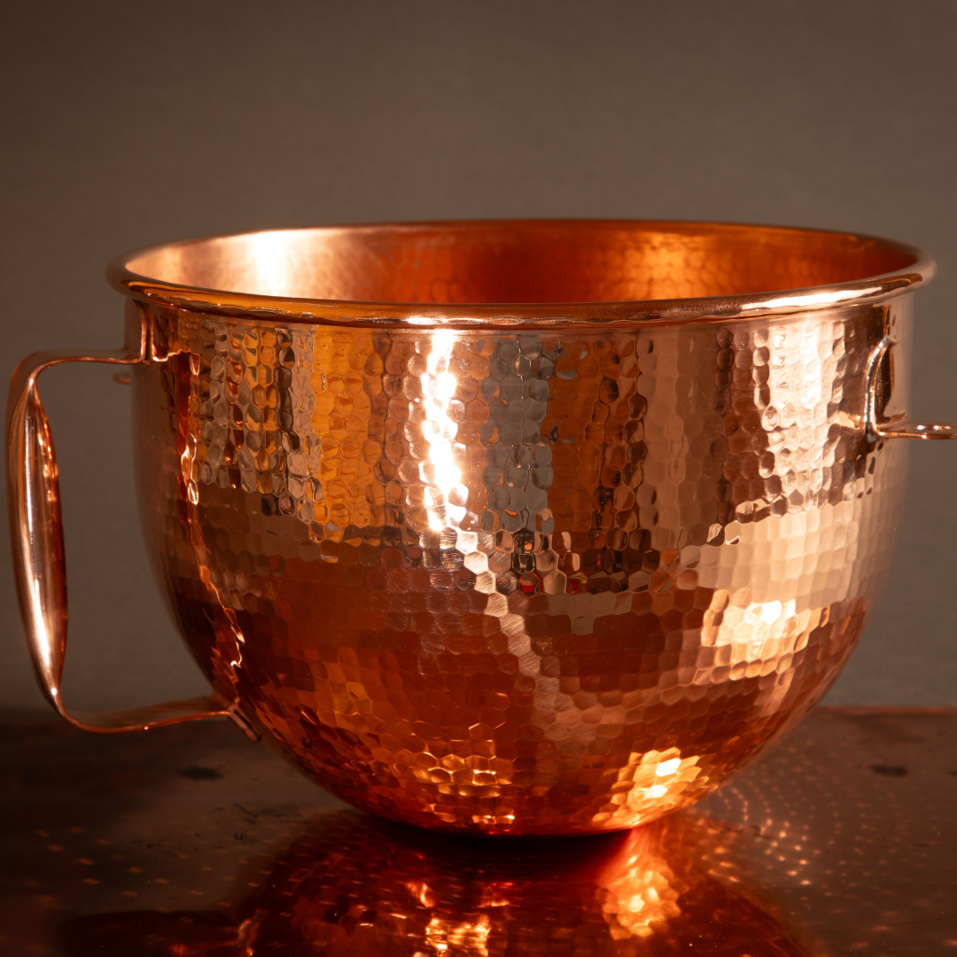 Copper Mixing Bowl for KitchenAid Lift Stand Mixers - fits most 5, 6, 7 + 8 quart Mixer models