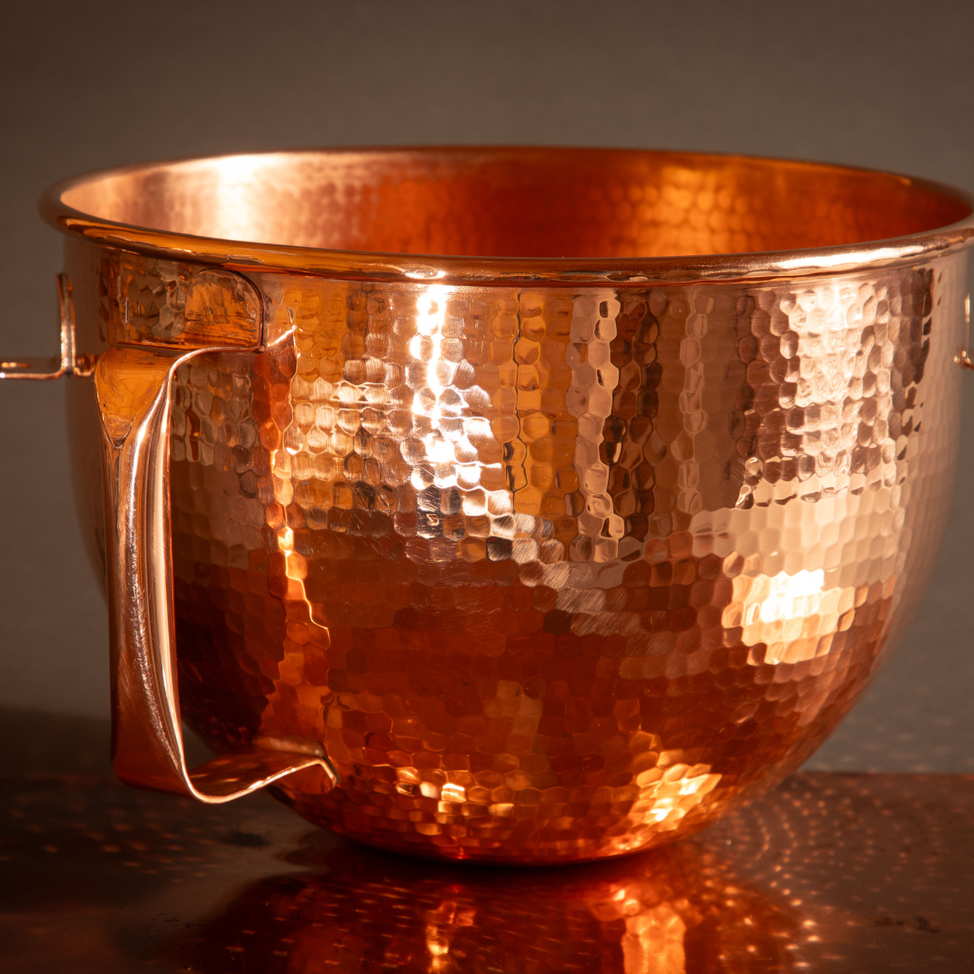 Copper Mixing Bowl for KitchenAid Lift Stand Mixers - fits most 5, 6, 7 + 8 quart Mixer models