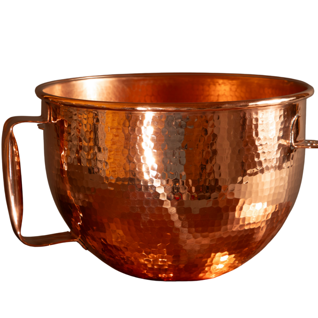 Copper Mixing Bowl for KitchenAid Lift Stand Mixers - fits most 5, 6, 7 + 8 quart Mixer models
