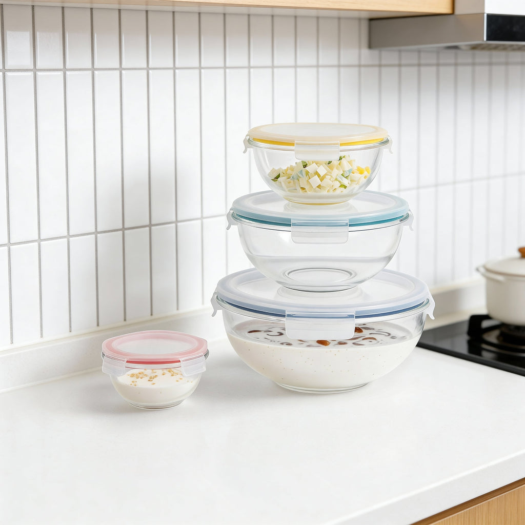 8-Piece Mix + Store Serve Glass Bowl Set