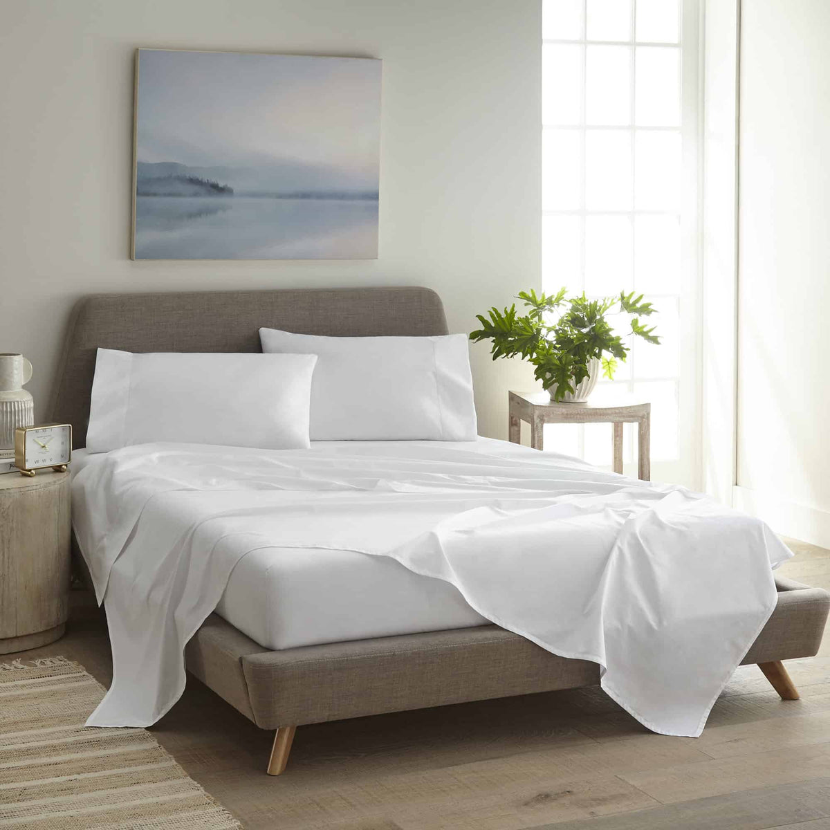 270 TC Percale Sheet Set | Picot Embroidery | GOTS + Fairtrade Certified Organic Cotton