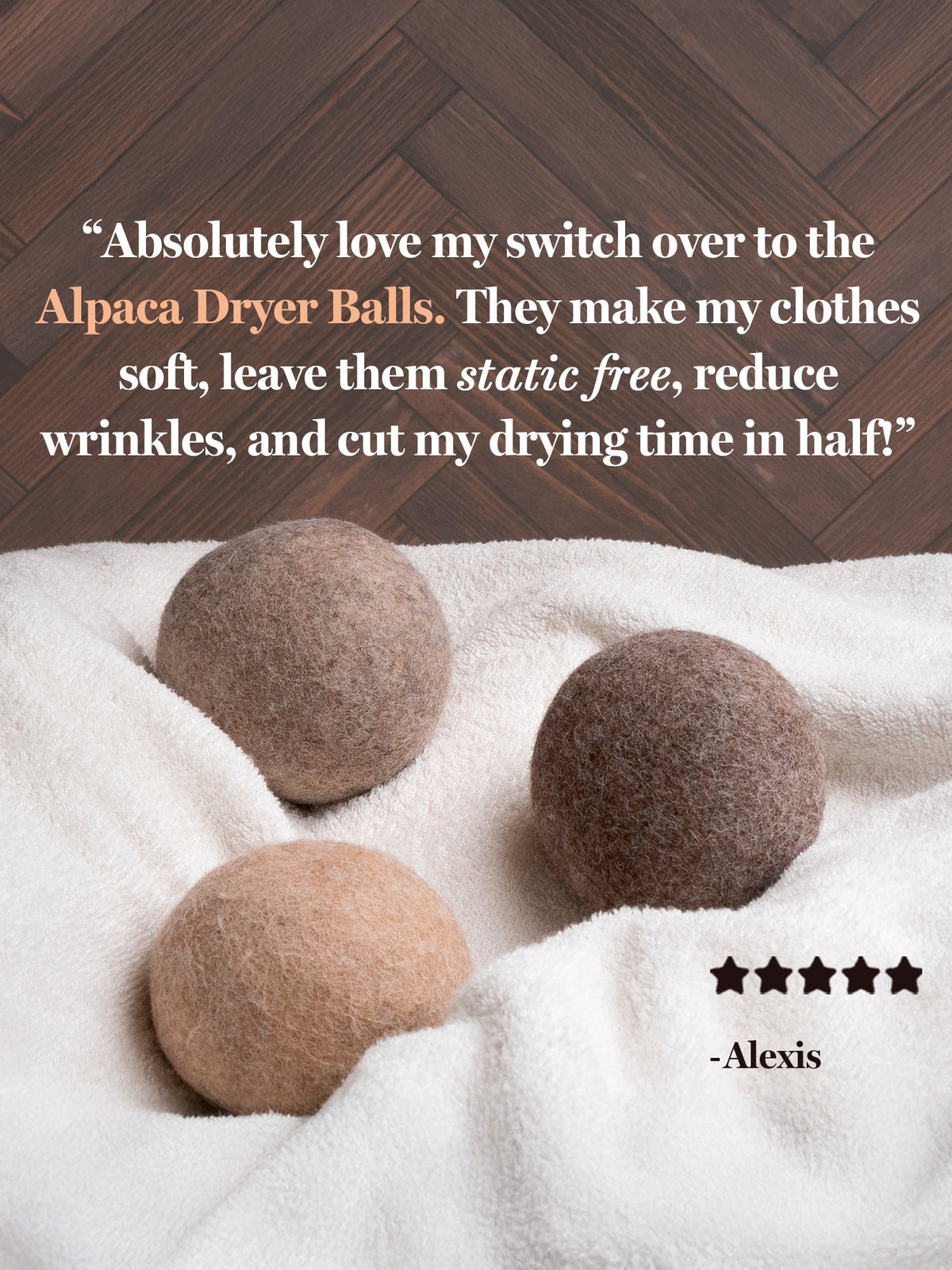 Alpaca Dryer Balls | 3-Pack | Wool-Free Alternative