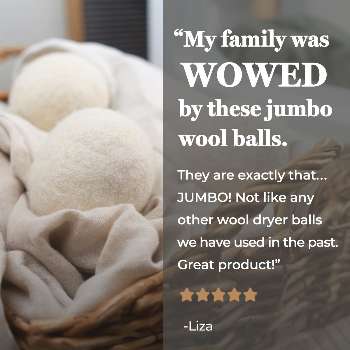Jumbo Wool Dryer Balls | 3-Pack | Climate Beneficial™ Certified