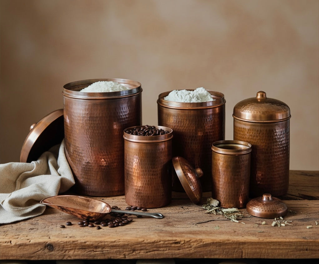 Sertodo Copper 5-Piece Canister Kitchen Set