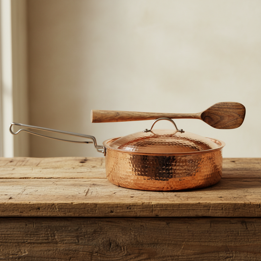 Sertodo Copper Sauté Pan with Lid