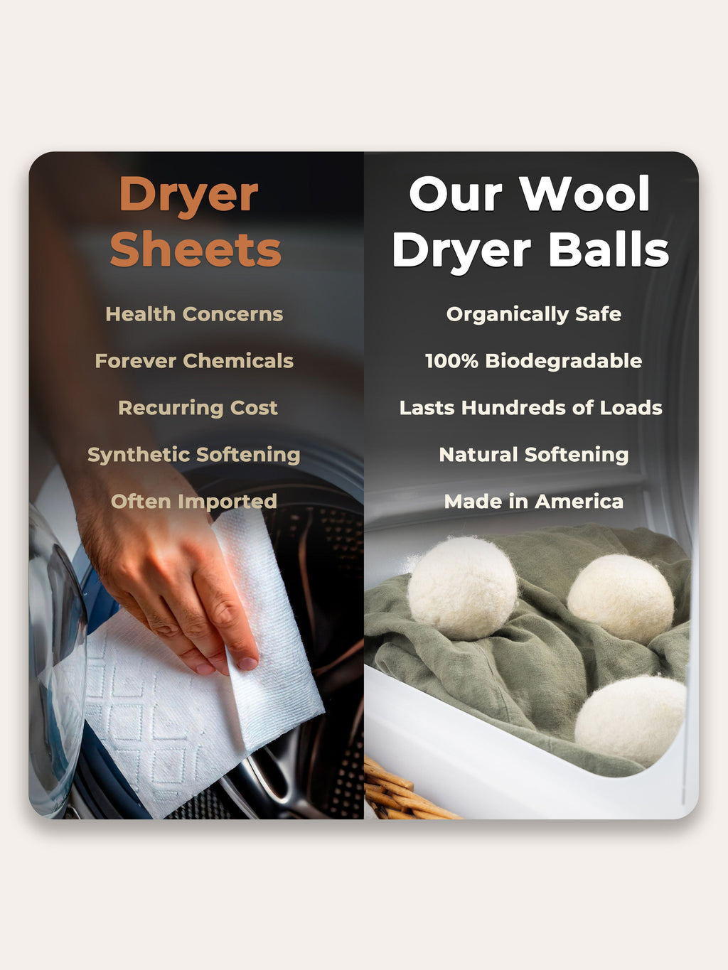 Jumbo Wool Dryer Balls | 3-Pack | Climate Beneficial™ Certified