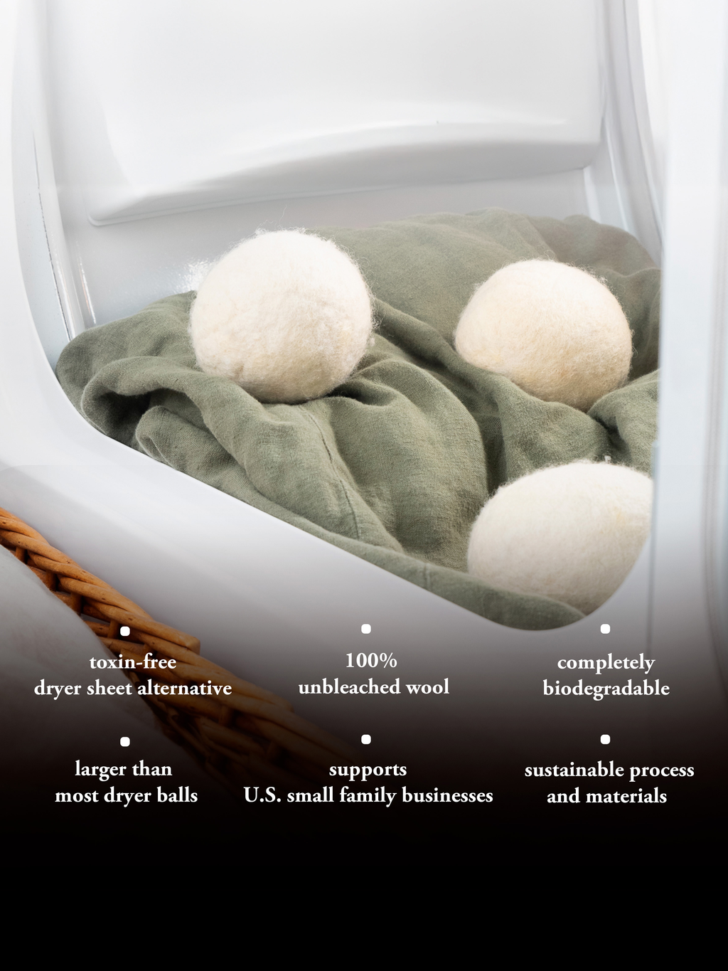 Jumbo Wool Dryer Balls | 3-Pack | Climate Beneficial™ Certified