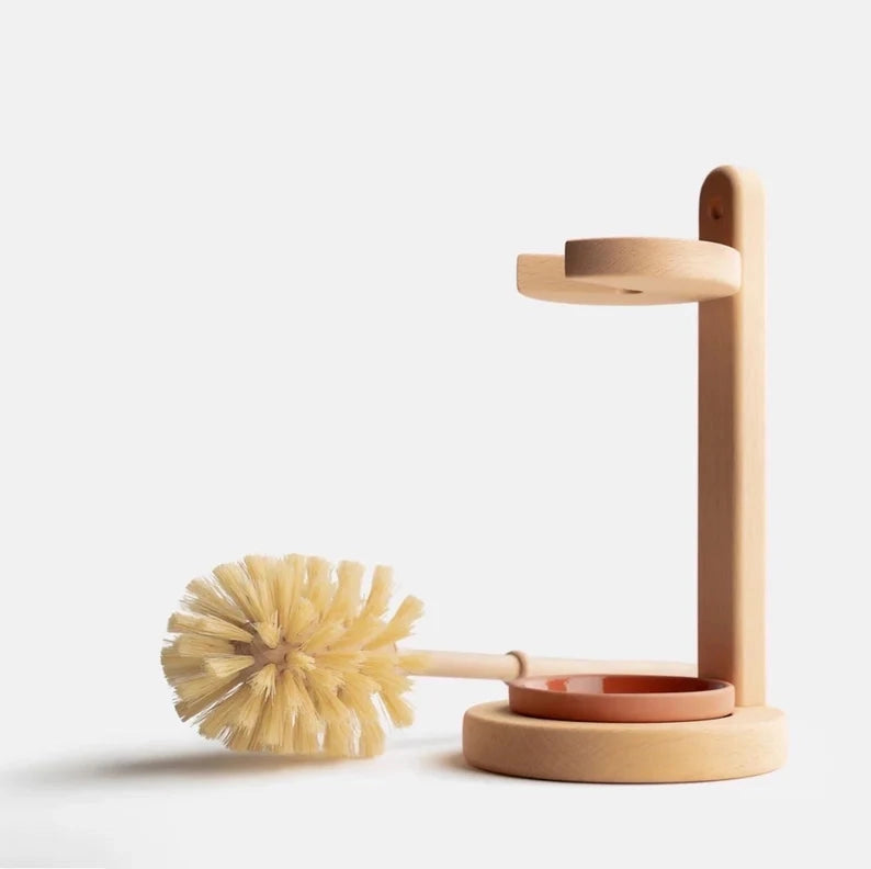 Plastic-Free Toilet Brush + Holder