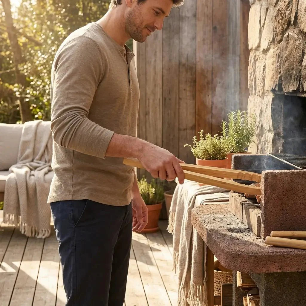 Bamboo Barbecue Grilling Tongs