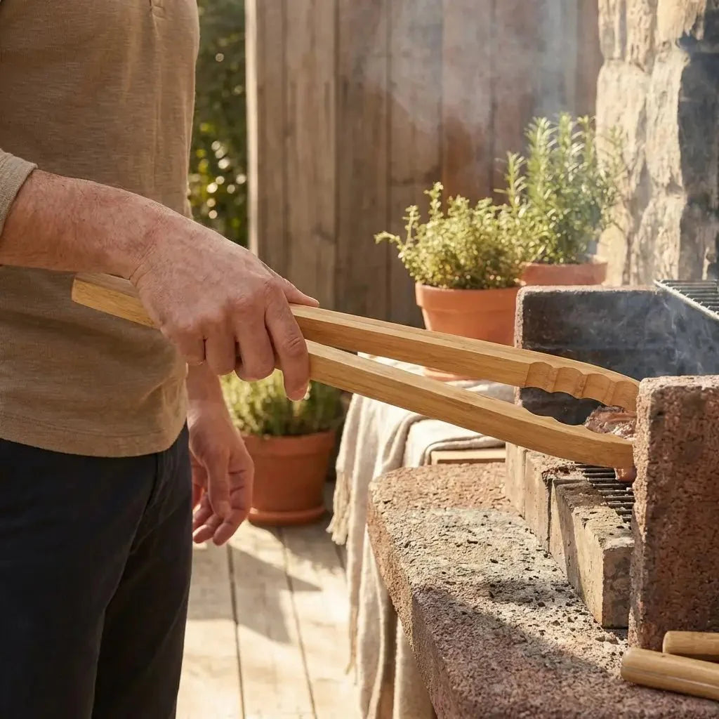 Bamboo Barbecue Grilling Tongs