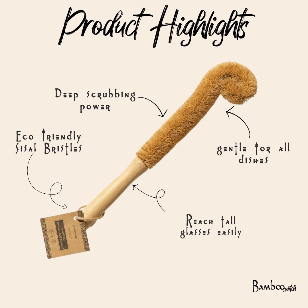 Bamboo Drinkware Cleaning Brush XL | Straight | Plastic-Free