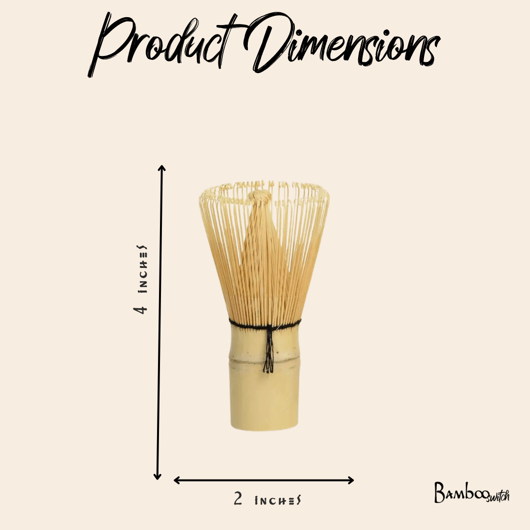 Bamboo Matcha Whisk | 100 Bristles | Single-Piece Bamboo