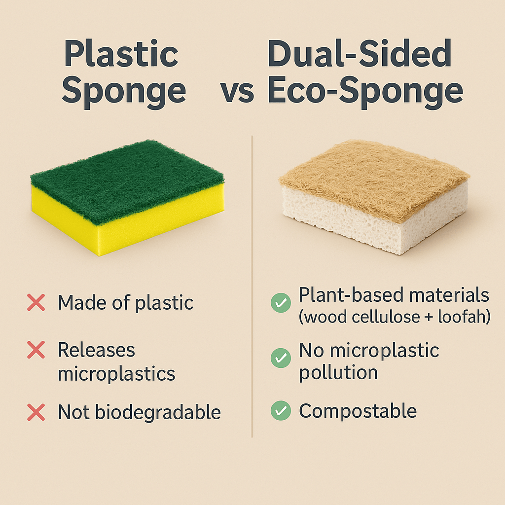 Dual-Sided Cellulose + Loofah Dish Sponge 2-Pack