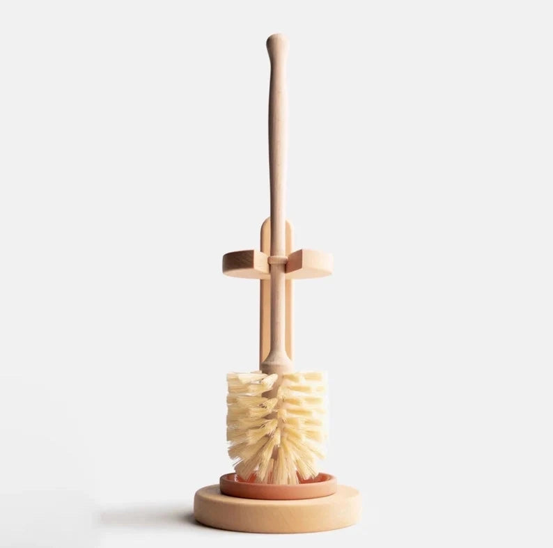 Plastic-Free Toilet Brush + Holder