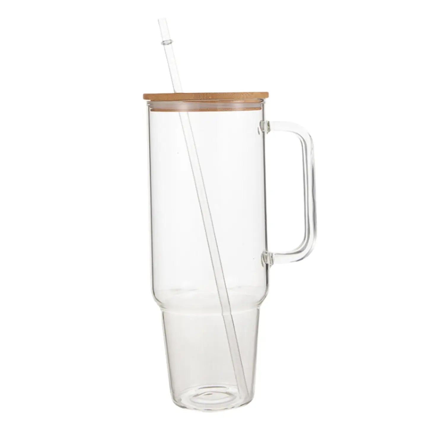 Clear Glass Tumbler with Bamboo Lid