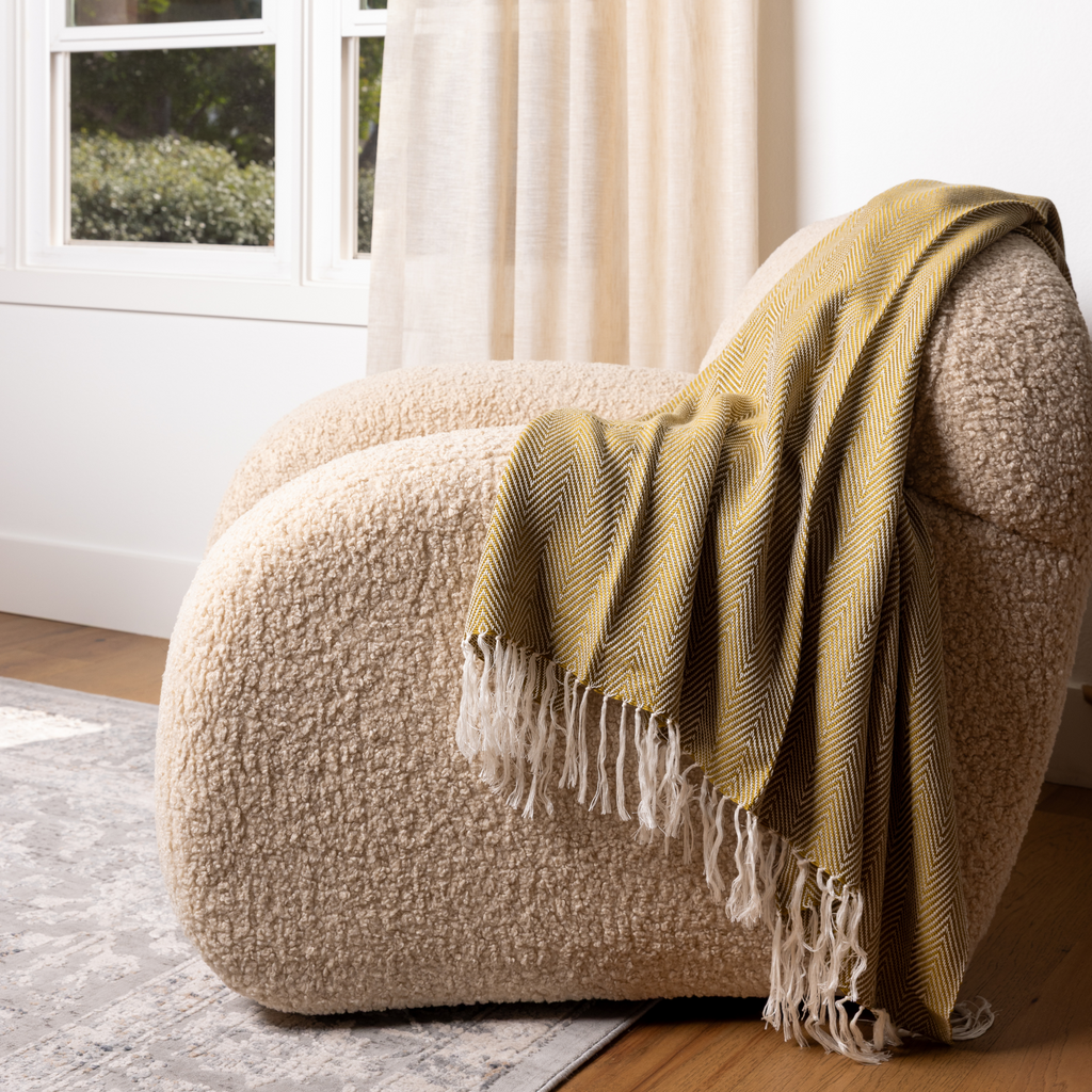 Luxe Bamboo Herringbone Throw Blanket