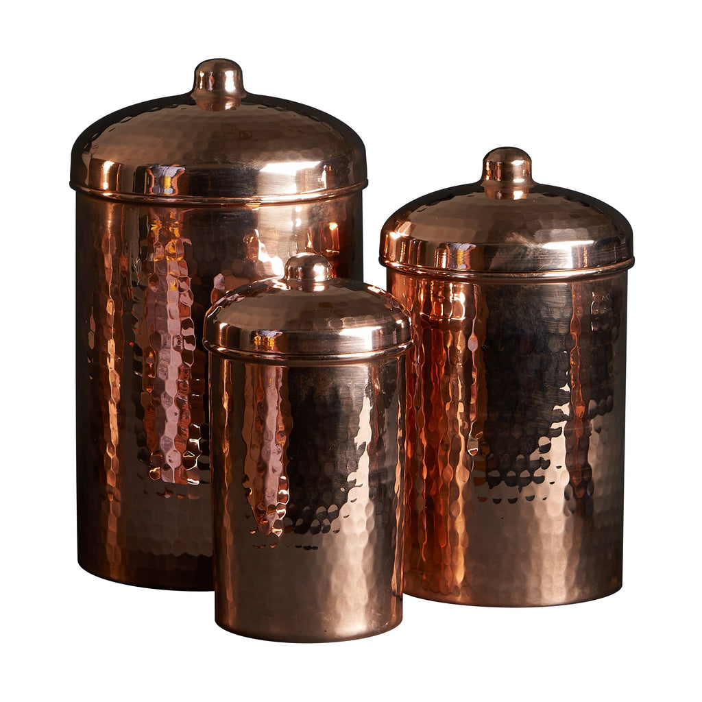 Copper Kitchen Canisters - Small Set, 3-Piece