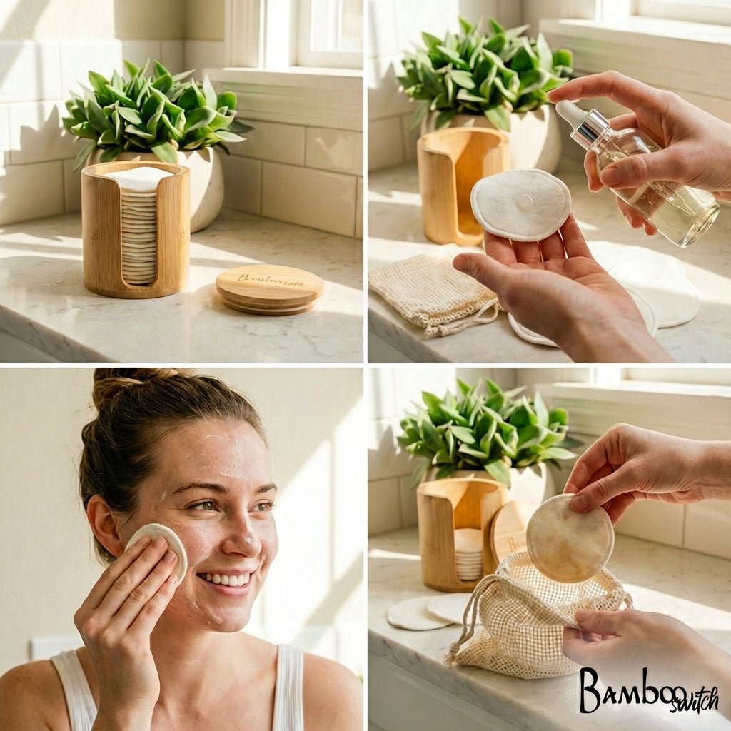 Reusable Bamboo Cotton Facial Rounds | 20ct | Plastic-Free